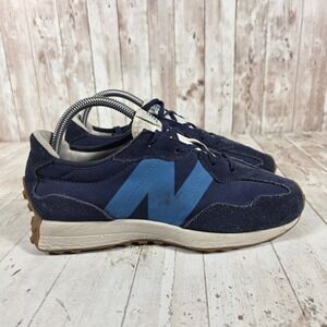 New Balance 327 Navy Blue Light Blue Suede Sneakers GS327HL1 Womens 7.5 Mens 6